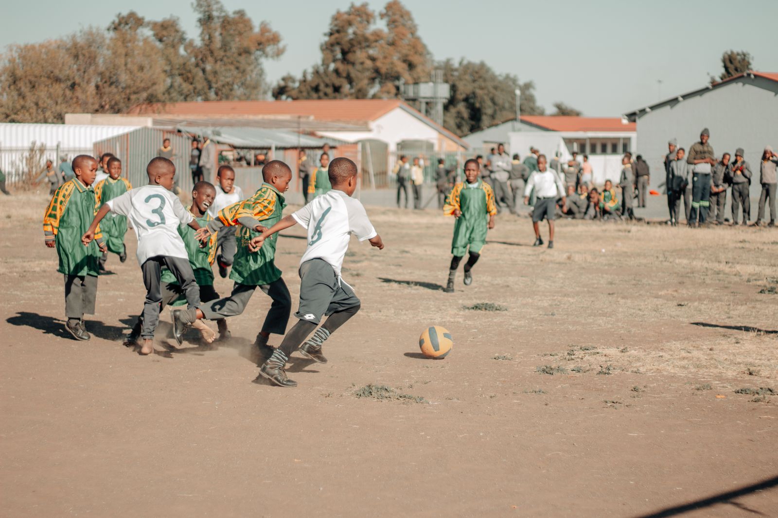 Young footballers training during an RTS program